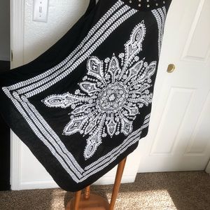 SOLD B&W Mandala Scarf Dress